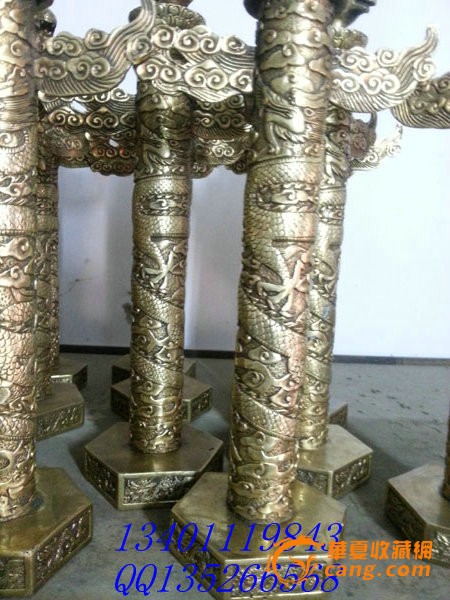 铜器十二生肖头像民族团结柱 龙柱 十二个一套