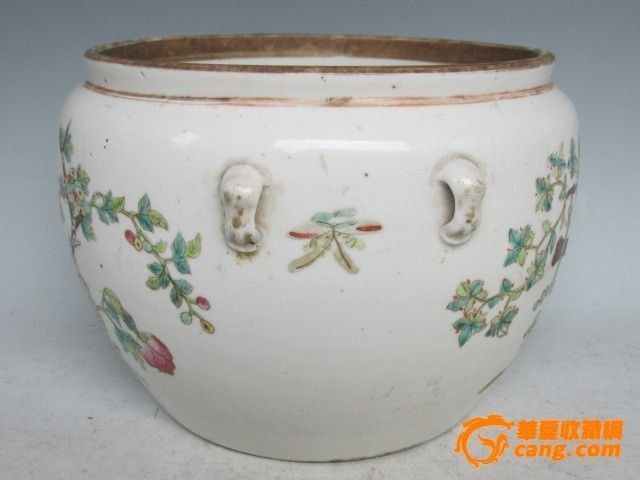 包老*清同光粉彩双面蝶恋花大号粥罐_包老*清