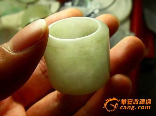 大开门完美清代翡翠扳指_大开门完美清代翡翠