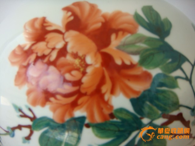 收藏级文革初期釉上粉彩手绘工艺写意花卉西瓜