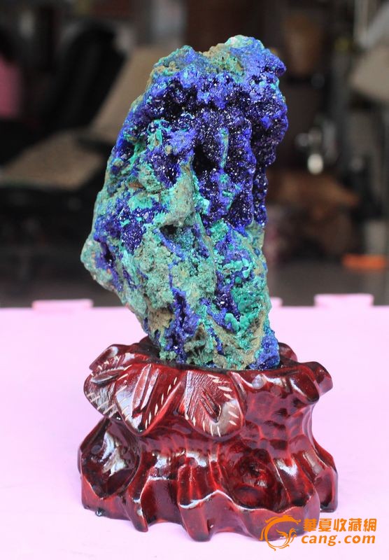极品蓝铜矿 矿物标本 矿石晶体 奇石 观赏石 超蓝晶体