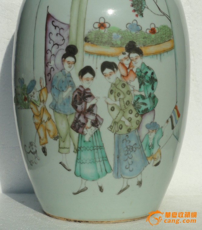 全美品-民国瓷画名家(张荣顺)粉彩新时代人物赏瓶