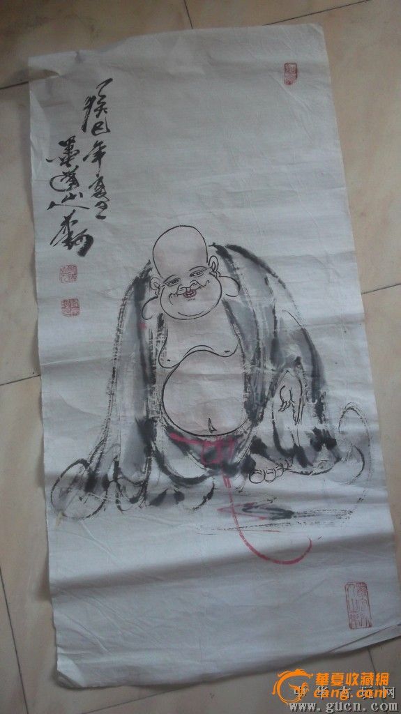 国画弥勒佛,墨道山人笔墨潇洒大气豪放无拘无