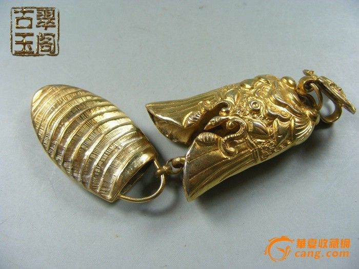 清代银鎏金蝙蝠金蟾香囊佩_清代银鎏金蝙蝠金