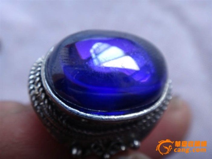 银镶嵌蓝宝石戒指-老银镶嵌蓝宝石戒指价格-老