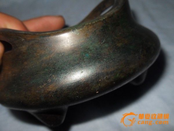 家藏清代凤眼黑漆古铜香炉