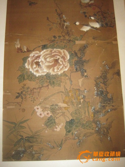 明代 陆治 绢本花鸟条幅