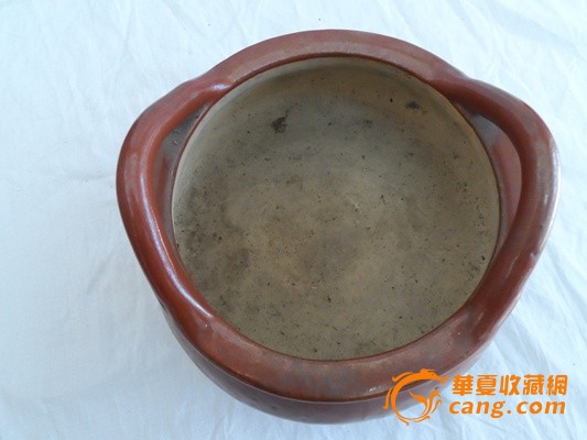 民国石湾窑红釉香炉