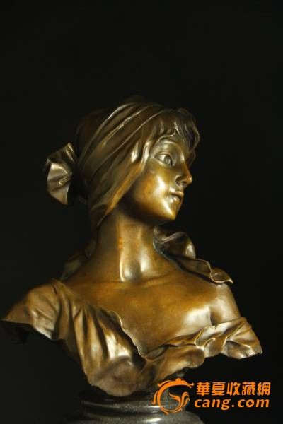 欧洲铜质<em>裸少女</em>の胸像高35.5cm,重4.3kg_欧洲