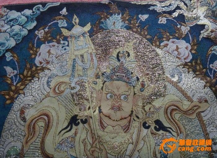 清代西藏刺绣老唐卡90x59厘米-清代西藏刺绣老