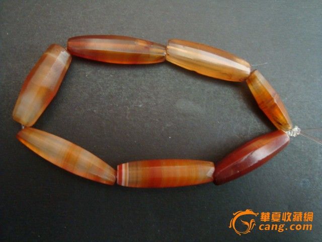 辽金缠丝玛瑙珠7颗