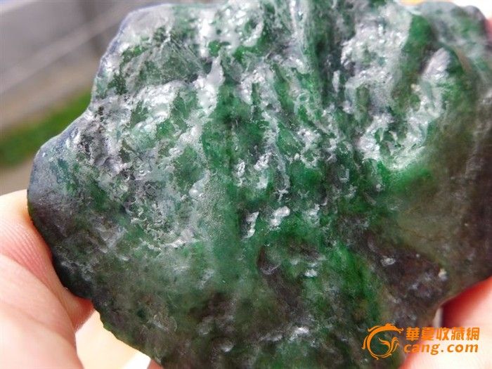 料 赌石 色料阳绿 莫弯基老场黑乌纱221g-翡翠