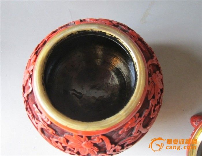 美国回流铜胎漆器茶叶罐图片