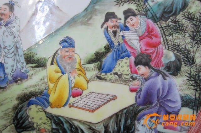 漫画竹林七友盘子_表情竹林七友粉彩盘子_粉狗价格包粉彩图片