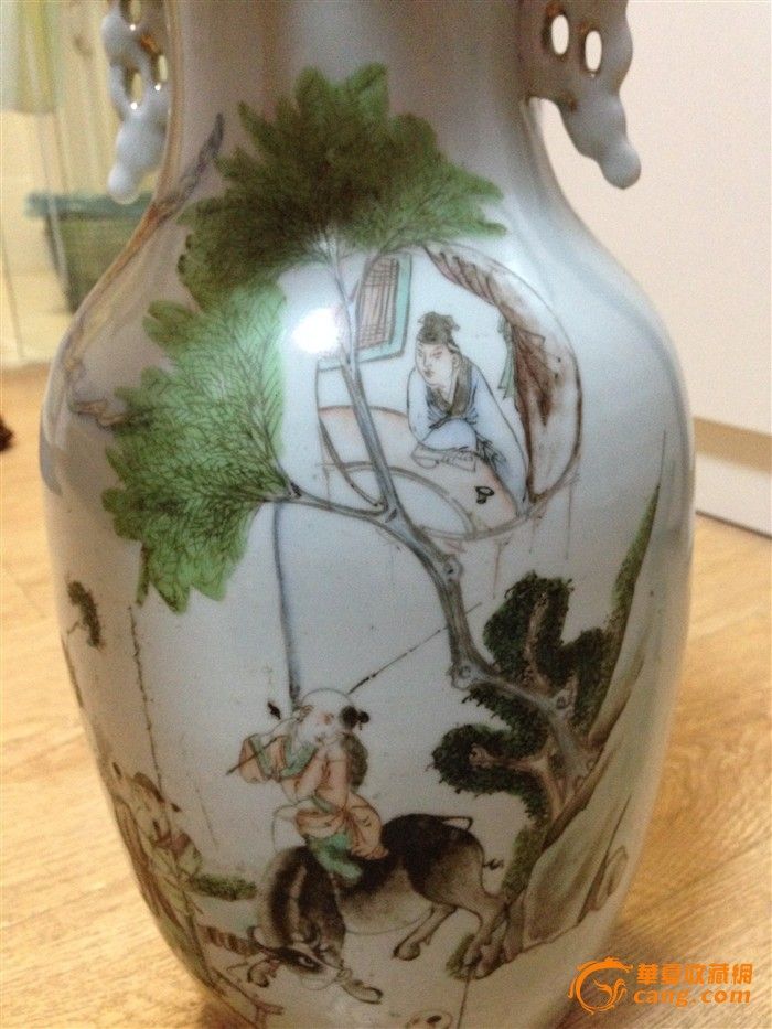 民国陪嫁一瓶一罐(渔樵耕读)_民国陪嫁一瓶一