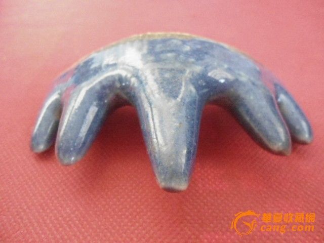 大个霁蓝山字笔架一个_大个霁蓝山字笔架一个