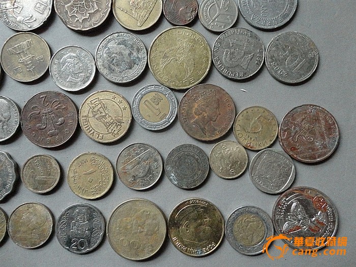 【巴蜀雅玩】-外币-各个国家的钱币60枚 A2 特