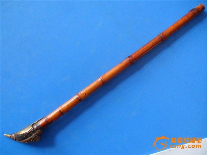 冲击3钻--33厘米清代竹子杆三色镶一口香烟锅