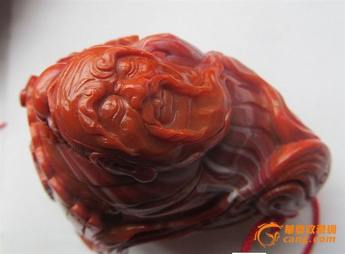 纯天然南红玛瑙大个手把件老子悟道_纯天然南