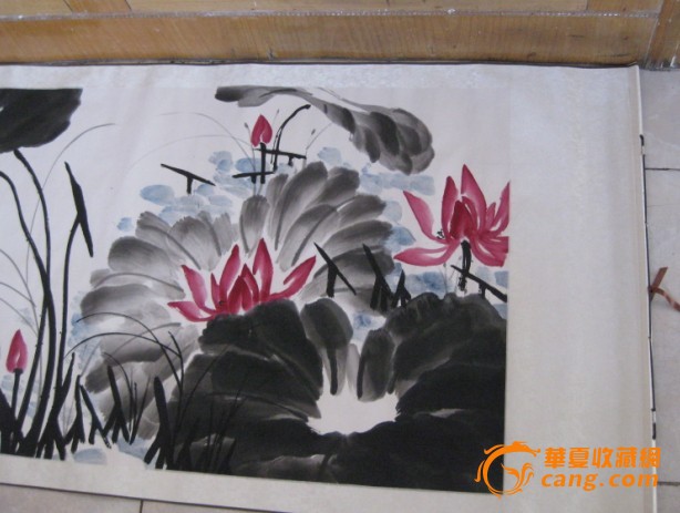 安徽著名画家~郑正~水墨画荷香图