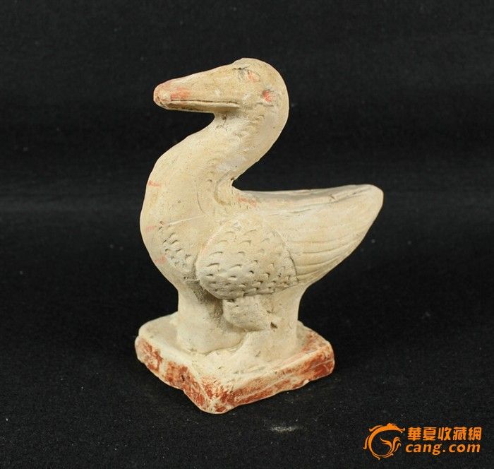 我是一只丑小鸭---唐代白陶加彩鸭形造像_我是