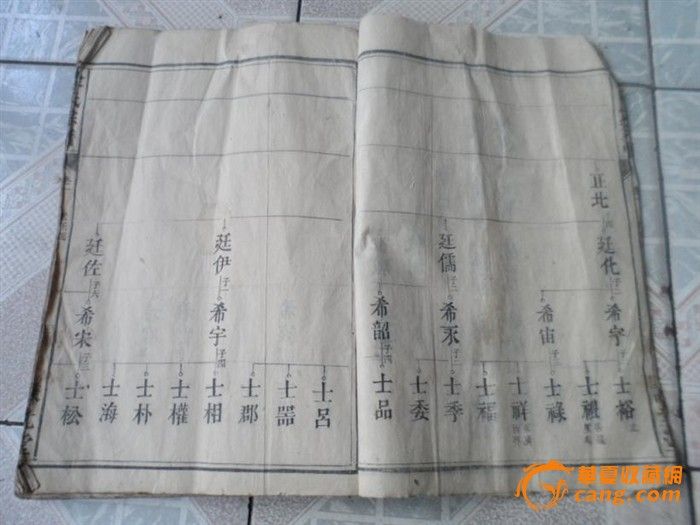 孤本、徐氏族谱、【活字版特大开本】一册、尺