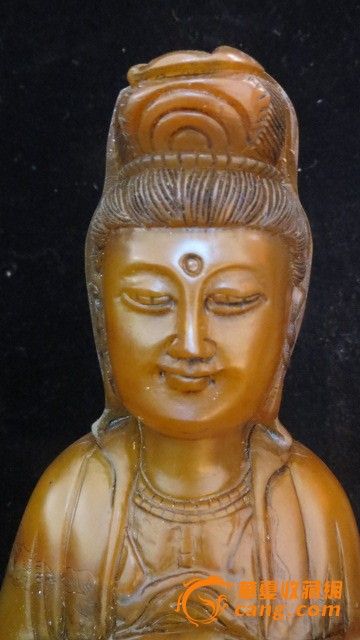 寿山石滴水观音佛像一尊_寿山石滴水观音佛像