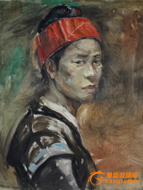 著名油画家孙逊人物油画《苗族姑娘》 央美陈年作品