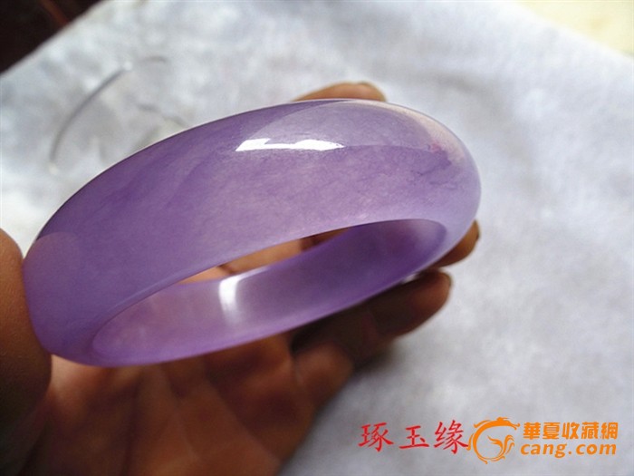 紫罗兰翡翠手镯天然a货玉镯阳绿飘花冰种缅甸
