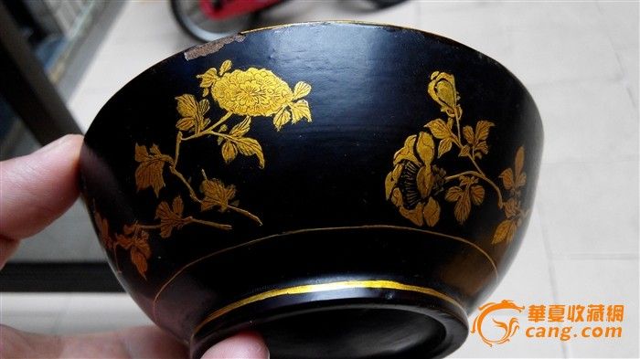 清代雍正漆器描金碗(四件)