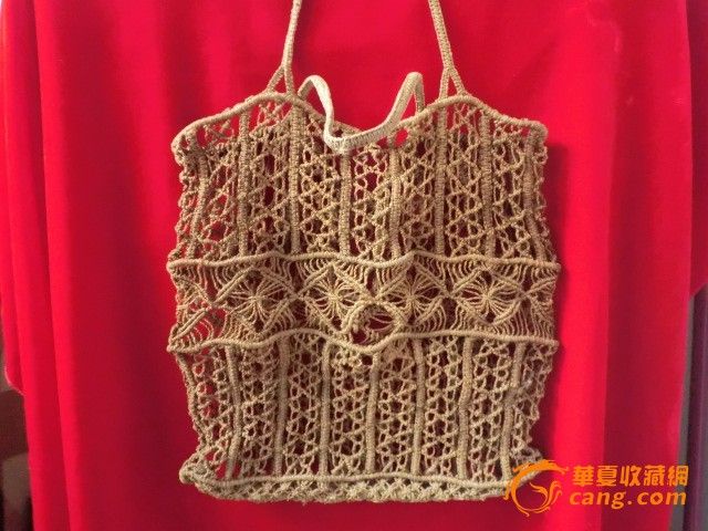 民国海派老亚麻编织纹手拎袋(网站首现)_民国