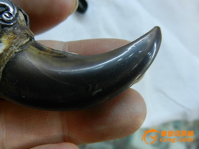 纯银镶熊指甲挂坠