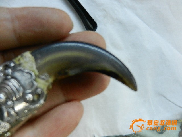 纯银镶熊指甲挂坠
