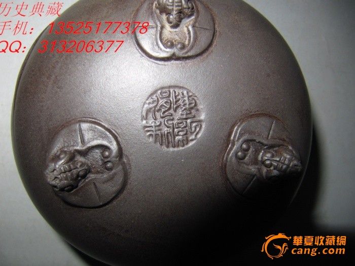 原矿黑泥宜兴 老紫砂壶 全手工 竹节蝙蝠 福在眼