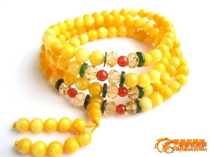 正品天然黄砗磲<em>108</em>颗佛珠手链<em>女士</em>款水晶辟邪