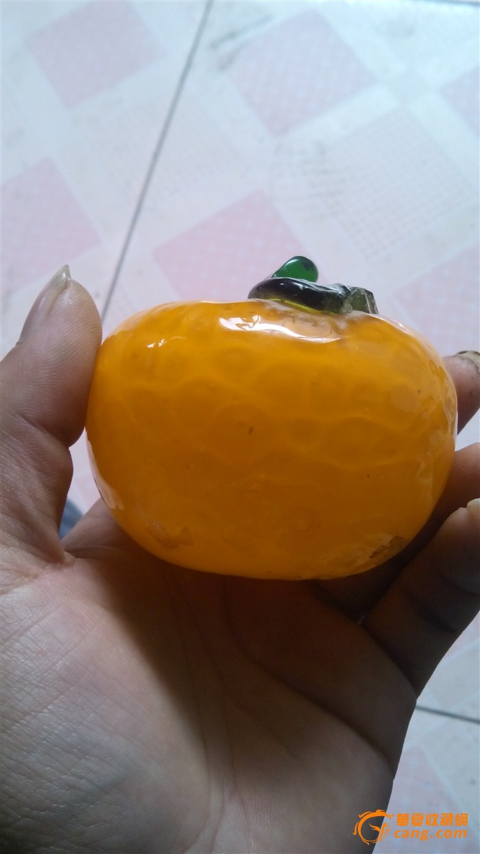 今天刚买了一个老玻璃料的橘子_今天刚买了一