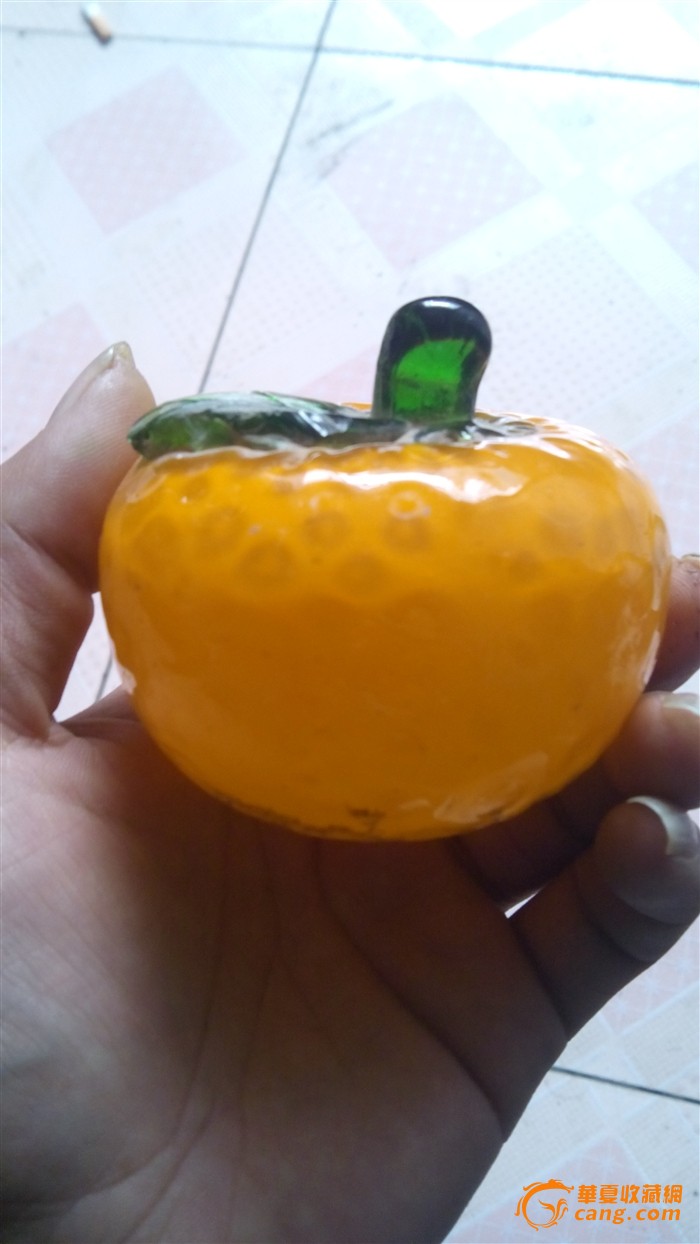今天刚买了一个老玻璃料的橘子_今天刚买了一