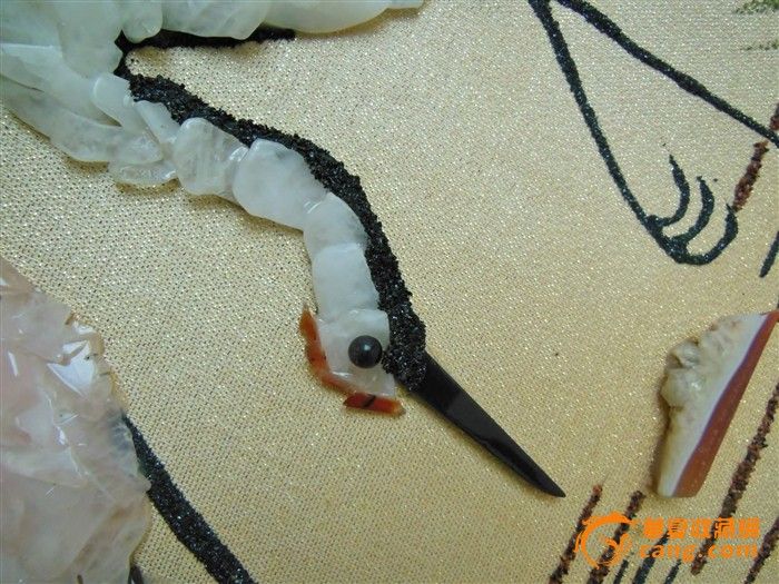 松鹤延年宝石画匾额?壁挂?_松鹤延年宝石画匾