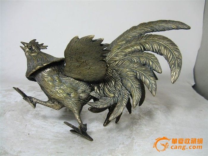晚清铜雕斗鸡健美西斯图片