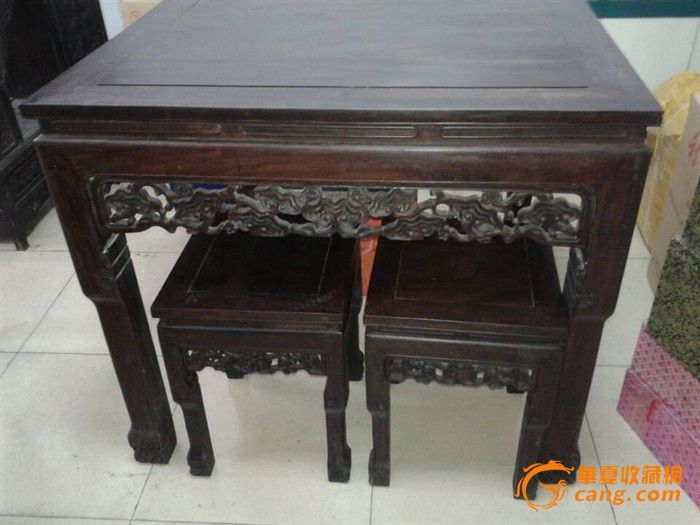 黑酸枝灵芝八仙桌_黑酸枝灵芝八仙桌价格_黑