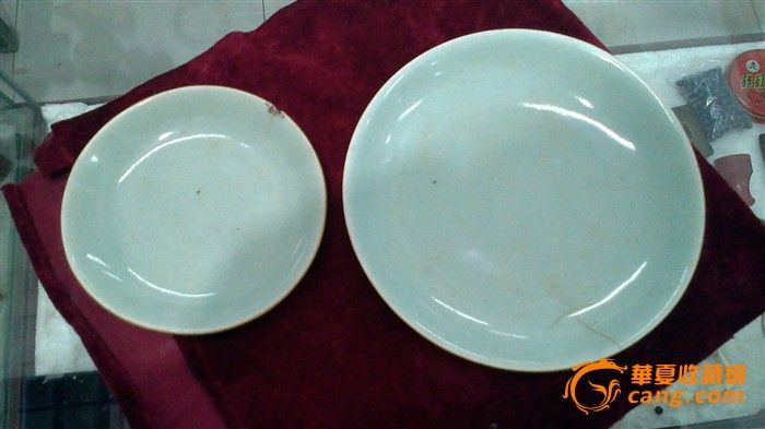 豆青釉帕子两个