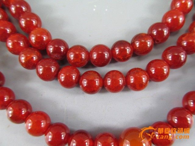 本店藏品底价出售不还价 红玛瑙冰花项链。手
