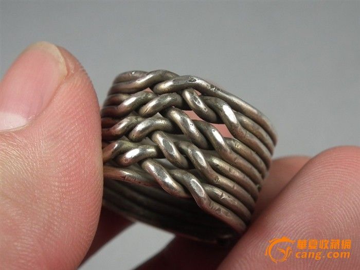 绝对包老 清代老银带珐琅彩老翁大戒指_绝对包