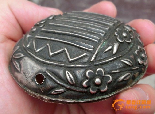 传世美品 原味包浆 花开富贵 步步高升 清朝老银发髻图3高清图片