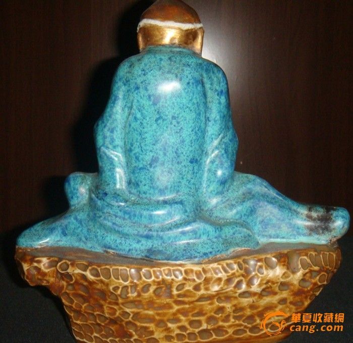 朱茂盛款炉钧釉描金罗汉像