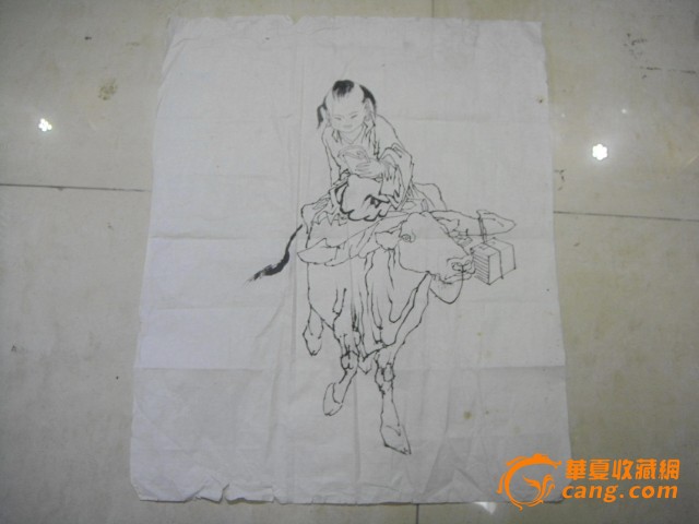 一张老字画,牧童骑牛,生动逼真
