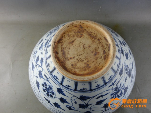 青花鱼藻纹大斗笠碗