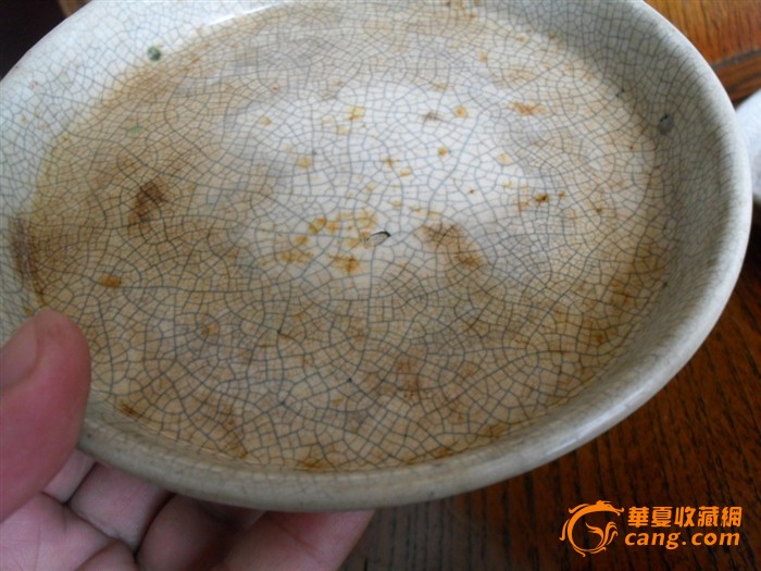 晚清民国枫溪窑仿哥窑的茶盘2个