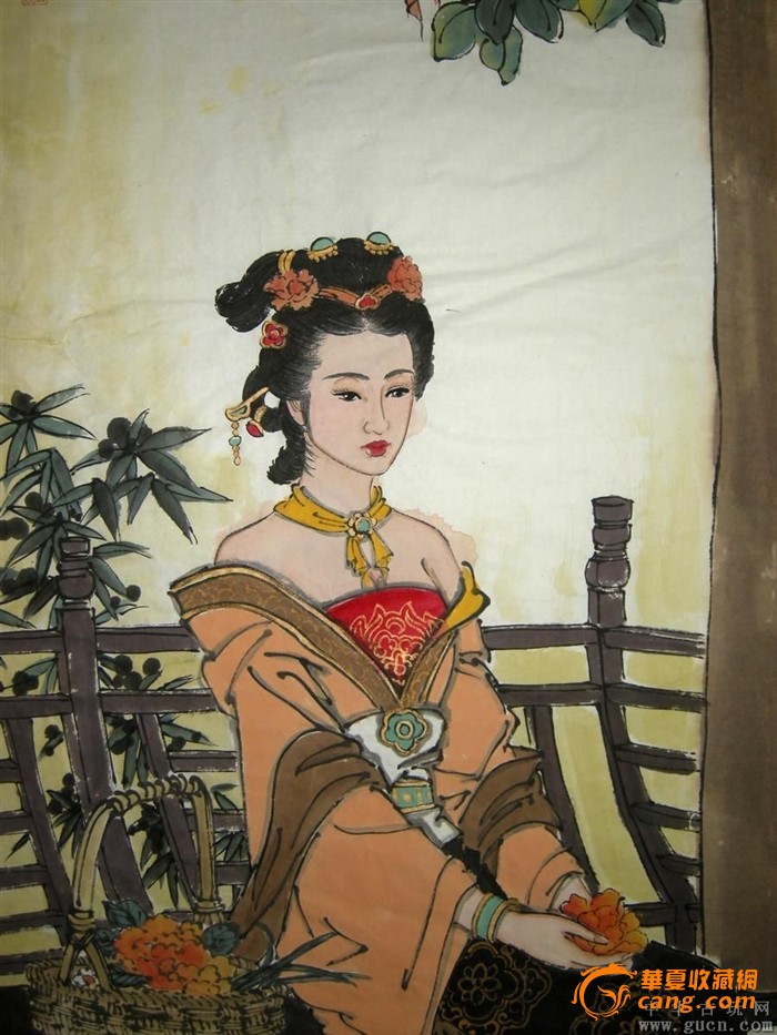 当代实力派女画家娄欣云唯美仕女画一幅