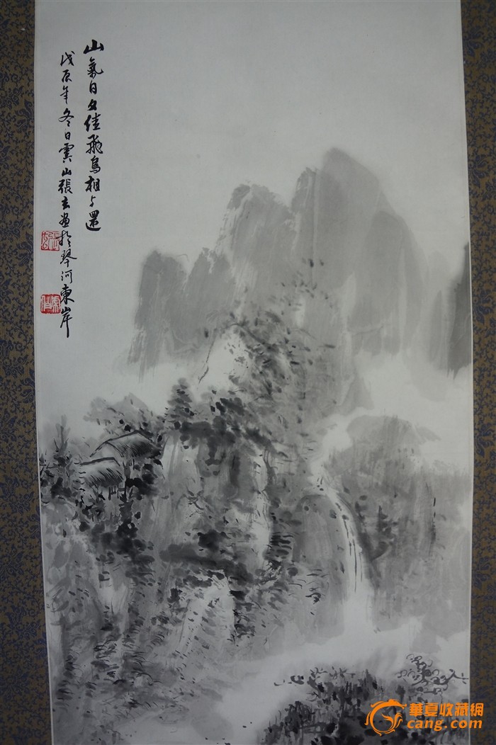 近现代 常熟老画家张虎伯 《山气日夕佳》立轴